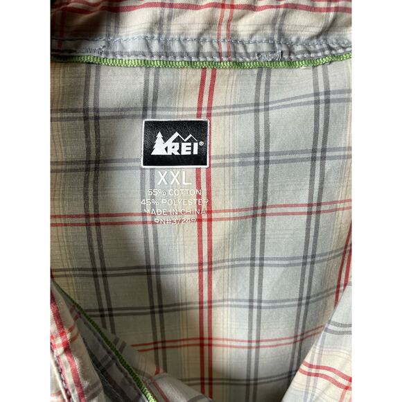 REI Mens Button Up Snap Plaid Short Sleeve Shirt XXL Outdoors - Picture 4 of 6
